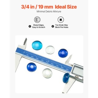 VEVOR Γυάλινες Πέτρες Τζακιού 3/4 10LBS για Εστία - 3 Χρώματα FHBLB... VEVOR Γυάλινες Πέτρες Τζακιού 3/4 10LBS για Εστία - 3 Χρώματα FHBLB...