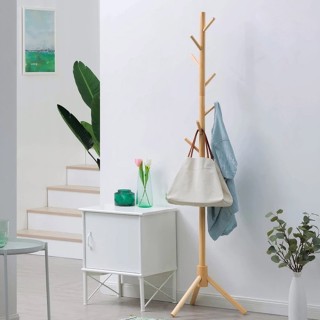 BAKAJI  Καλόγερος Κρεμάστρα Δαπέδου από ξύλο σημύδας με 8 Γάντζους ...