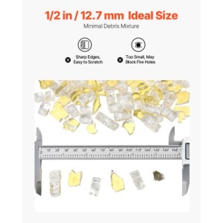 VEVOR Χρυσά Γυάλινα Διακοσμητικά Πέτρες 1/2-Inch για Τζάκι και Πυρσ... VEVOR Χρυσά Γυάλινα Διακοσμητικά Πέτρες 1/2-Inch για Τζάκι και Πυρσ...