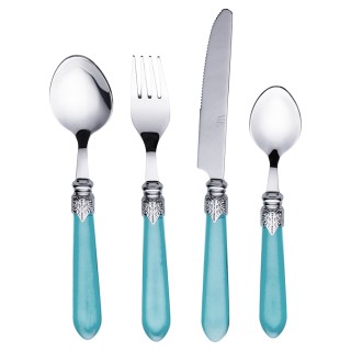 Villa DEste Σετ 24 μαχαιροπίρουνα από ανοξείδωτο ατσάλι με μπλε λα... Villa DEste Σετ 24 μαχαιροπίρουνα από ανοξείδωτο ατσάλι με μπλε λα...