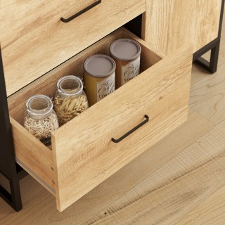 HOMCOM Μοντέρνα Κουζίνα Κρεντέντζα με 2 Συρτάρια, 2 Ράφια και ένα Ν...