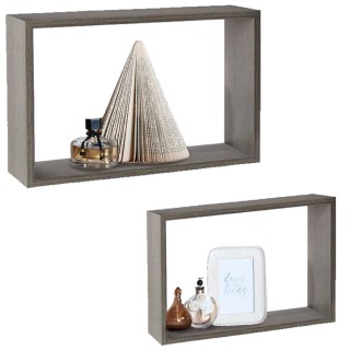 BAKAJI Σετ 2 Ράφια Τοίχου Ορθογώνια Μονάδες Τοίχου Ξύλινα Ράφια Απ... BAKAJI Σετ 2 Ράφια Τοίχου Ορθογώνια Μονάδες Τοίχου Ξύλινα Ράφια Απ...