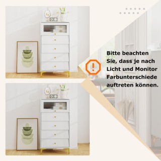 Έπιπλο Αποθήκευσης με 4 Συρτάρια και Ντουλάπι, Μεταλλικά Πόδια και ...