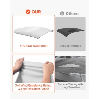 VEVOR Σκίαστρο Σκάφους 4 Τόξων 96 σε Ανοιχτό Γκρι 4GCYZYP96919R6420V0