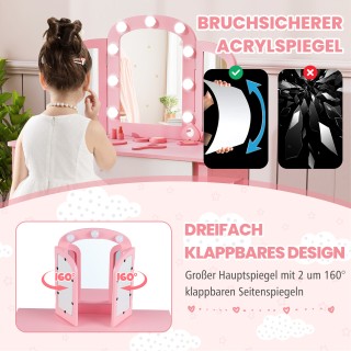 Costway Σετ Παιδικό Μπουντουάρ 95,5 x 70 x 34 cm   με Αποσπώμενο Κα...