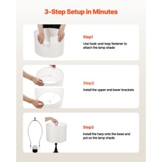 VEVOR Σετ 2 Καπέλων Λάμπας 16x16x12 εκ. με Harp (Λευκό) YZXDZ1612IN...