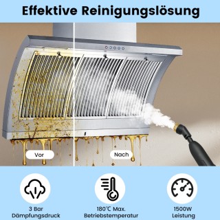 Costway Φορητός Ατμοκαθαριστής 1500W με Πίεση 3 bar και Μέγιστη Θερ...