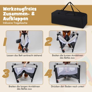 Costway  Πολυλειτουργικό Βρεφικό Κρεβάτι 5 σε 1 με Στρώμα & Αλλαξιέ...