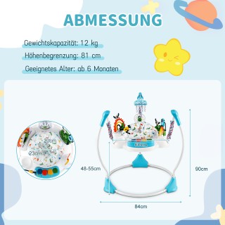 Costway Λίκνο & Κούνια Μωρουδιακή με 6 Διαδραστικά Παιχνίδια, Φώτα ...