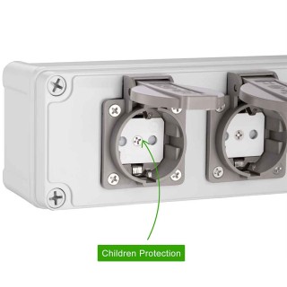 BAKAJI  Εξωτερικό Κουτί Πολύπριζου Τοίχου με 2 Αδιάβροχες Πρίζες Sc...