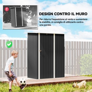 Outsunny Μεταλλικό Κελάρι Εργαλείων με Κεκλιμένη Οροφή και Κλειδωμέ...