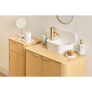 5FIVE Simply smart Επιτραπέζιος Καθρέφτης με Εφέ Μαρμάρου και Χρυσή...