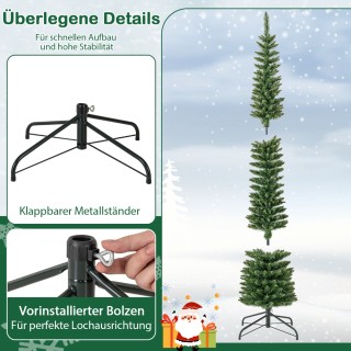 Costway  Χριστουγεννιάτικο Δέντρο 210 εκ. με 499 Πυκνά Κλαδιά και 2...