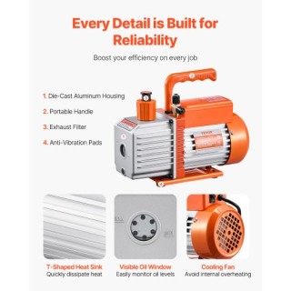 VEVOR Αντλία Κενού 6 CFM HVAC Διπλού Σταδίου Περιστροφικού Πτερυγίο... VEVOR Αντλία Κενού 6 CFM HVAC Διπλού Σταδίου Περιστροφικού Πτερυγίο...