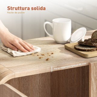 HOMCOM Κουζίνα Κρεντέντζα με 2 Ντουλάπια, Πόρτες Soft-Close και Ρυθ...