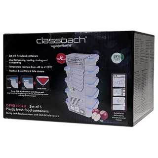 Σετ Φαγητοδοχεία 5 Τεμαχίων με Αεροστεγές Κλείσιμο - Διάφανο/Γαλάζι... Σετ Φαγητοδοχεία 5 Τεμαχίων με Αεροστεγές Κλείσιμο - Διάφανο/Γαλάζι...