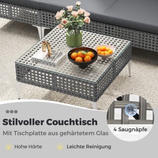 Costway  Ρατάν Εξωτερική Γκαρνιτούρα Lounge με Τραπέζι και Μαξιλάρι...