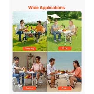 VEVOR Πτυσσόμενο Φορητό Τραπέζι Κάμπινγκ Αλουμινίου 60cm για Εσωτερ...