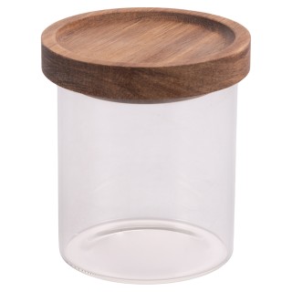 Villa DEste  Σετ 3 βάζα 390 ml από βοροπυριτικό γυαλί καπάκι από ξύ...