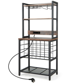 Costway Βιομηχανική ραφιέρα κρασιού με 4 επίπεδα για ποτήρια, 76 x ...