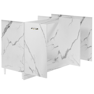 Shally Dogan Λευκό Σύνθετο Ντουλάπι Κουζίνας Υποκαθήμενο με Εφέ Μάρ...