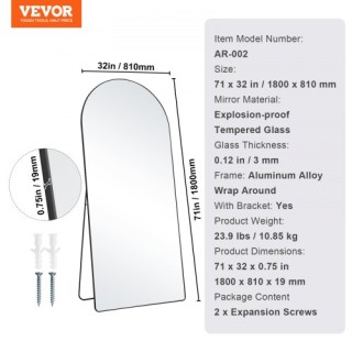 Καθρέφτης VEVOR Ολόσωμος 71 x 32 Επιδαπέδιος/Κρεμαστός DZJGXLDJ71Y... Καθρέφτης VEVOR Ολόσωμος 71 x 32 Επιδαπέδιος/Κρεμαστός DZJGXLDJ71Y...