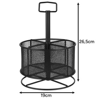Maaleo Περιστρεφόμενος Μεταλλικός Οργανωτής Γραφείου  Μαύρο με 4 Δι...