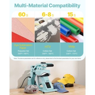 VEVOR Πρέσα Θερμότητας Καπέλων με 2 Πλάκες για HTV Πράσινη SDSJXKKM... VEVOR Πρέσα Θερμότητας Καπέλων με 2 Πλάκες για HTV Πράσινη SDSJXKKM...