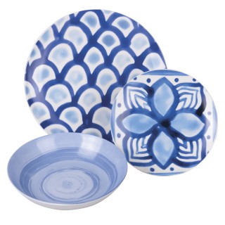 Villa DEste  Σετ πιάτων 18 τεμαχίων από πορσελάνη με 3 διαφορετικά ...