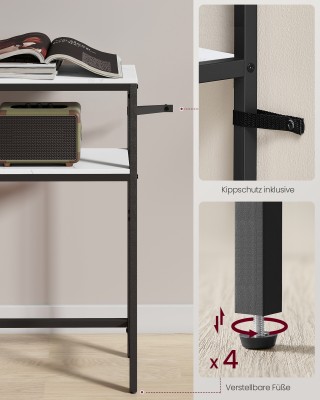 VASAGLE Κονσόλα με 2 ράφια, 20x80x80 εκ., για χολ, σαλόνι ή υπνοδωμ...