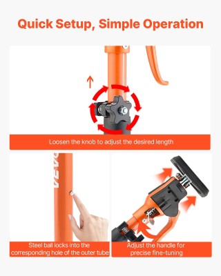 VEVOR Δύο Ρυθμιζόμενοι Τηλεσκοπικοί Υποστηρικτικοί Βραχίονες (64.5-...