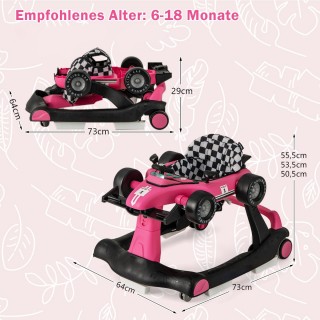 Costway Πολυλειτουργικό Περπατούρα 4 σε 1 με Ρυθμιζόμενο Ύψος και Τ...