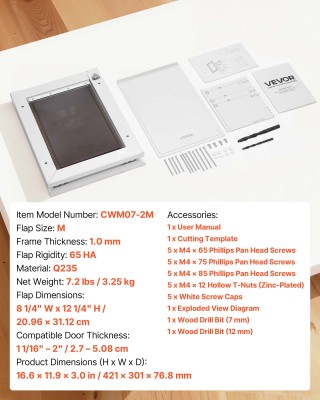 VEVOR Μεσαία Πόρτα Κατοικιδίων, Διπλές Μαγνητικές Πόρτες & Μεταλλικ...