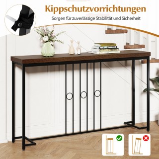 Costway Τραπέζι Κονσόλα Βιομηχανικού Σχεδιασμού 140 cm με Λεπτή Είσ...