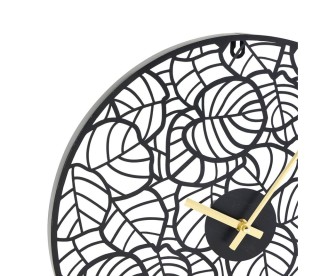 Ostaria Ρολόι Μεταλλικό Calathea Μαύρο και Χρυσό D40cm -37637 Ostaria Ρολόι Μεταλλικό Calathea Μαύρο και Χρυσό D40cm -37637