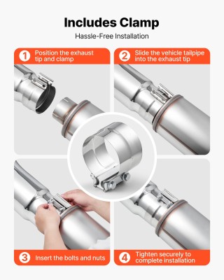 VEVOR Γυριστή Εξάτμιση Χρωμίου, Είσοδος 101.6mm, Έξοδος 127mm, Συν... VEVOR Γυριστή Εξάτμιση Χρωμίου, Είσοδος 101.6mm, Έξοδος 127mm, Συν...