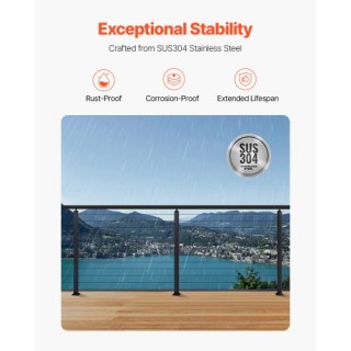 VEVOR Κολόνα Κάγκελου Οριζόντιας Οπής 42x2x2 4JZLGZXHS106URZU0001V0