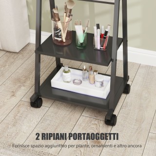 HOMCOM Κάθετος Καθρέφτης Δαπέδου με 2 Ράφια και 4 Ροδάκια, από Ατσ... HOMCOM Κάθετος Καθρέφτης Δαπέδου με 2 Ράφια και 4 Ροδάκια, από Ατσ...