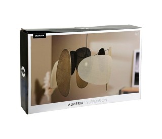 Ostaria Κρεμαστό φωτιστικό λινό και γιούτα Almeria μπεζ, μαύρο και ...