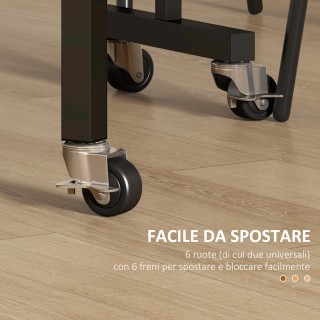 HOMCOM Πτυσσόμενο Τραπέζι Αναδιπλούμενο για 4-6 Άτομα με 6 Ροδάκια... HOMCOM Πτυσσόμενο Τραπέζι Αναδιπλούμενο για 4-6 Άτομα με 6 Ροδάκια...