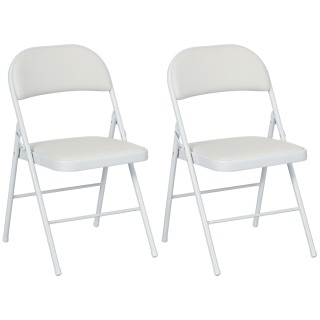 HOMCOM Δύο Πτυσσόμενες Καρέκλες με Επένδυση από Συνθετικό Δέρμα PU ...