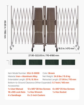 VEVOR Πτυσσόμενο Φράγμα Ασφαλείας με Περιστροφή 0-180° και Κλείδωμα... VEVOR Πτυσσόμενο Φράγμα Ασφαλείας με Περιστροφή 0-180° και Κλείδωμα...
