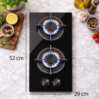 BAKAJI Εντοιχιζόμενη Κεραμική Εστία 2 Εστιών με Χυτοσιδηρές Πλάκες ...