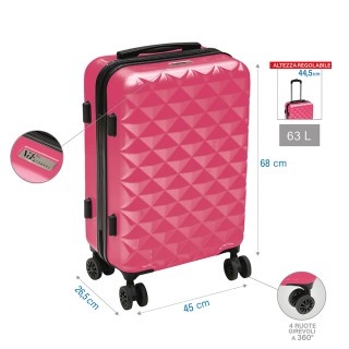 Galileo Σετ 2 φούξια βαλίτσες Diamond με 4 περιστρεφόμενες ρόδες 36...