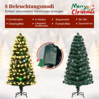 Costway 150 εκ. Τεχνητό Χριστουγεννιάτικο Δέντρο με Φωτισμό & Κορυφ...