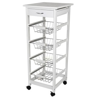 BAKAJI Ξύλινο Καρότσι Κουζίνας με Συρτάρι, 4 Καλάθια και Ράφι με 9 ... BAKAJI Ξύλινο Καρότσι Κουζίνας με Συρτάρι, 4 Καλάθια και Ράφι με 9 ...