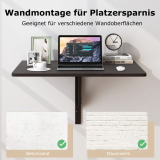 Costway  Αναδιπλούμενο Τραπέζι Κουζίνας 80 x 60 cm σε Καφέ Απόχρωση...