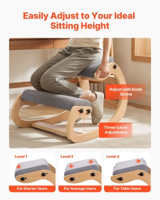 VEVOR Εργονομική Ξύλινη Καρέκλα Γονυκλισίας με Ρυθμιζόμενο Ύψος, Πα...