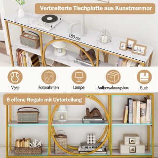 Κονσόλα / Τραπέζι με Μεταλλικό Πλαίσιο και Επιφάνεια Ξύλου/Μαρμάρου...