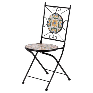 Galileo Εξωτερική πτυσσόμενη καρέκλα με μεταλλική δομή και μεσογεια...